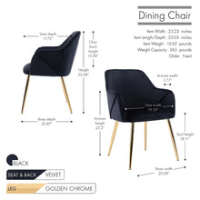 Porthos Home Avah Dining Chair Armchair, Velvet, Gold Chrome Legs