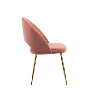 Porthos Home Batia Dining Chair, Velvet Upholstery, Gold Metal Legs - Aqua