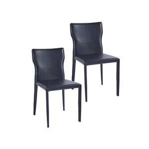 Porthos Home Bruc Dining Chairs Set of 2, Bridled Leather, Steel