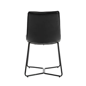 Porthos Home Bruna Dining Chairs Set of 2, PU Leather, Cross Sled Legs