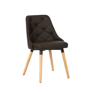 Porthos Home Dakari Dining Chairs, PU Leather Upholstery, Wooden Legs
