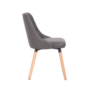 Porthos Home Dakari Dining Chairs, PU Leather Upholstery, Wooden Legs