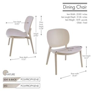 Porthos Home Dani Plastic Dining Chairs Set of 2, Indoors And Outdoors