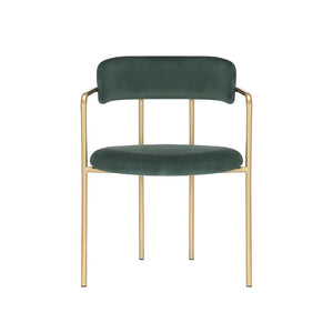 Porthos Home Eder Dining Chairs Set of 2, Velvet, Gold Chrome