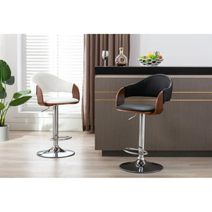 Porthos Home Emir Height Adjustable Bar Stool, PU Leather, Swivel Seat