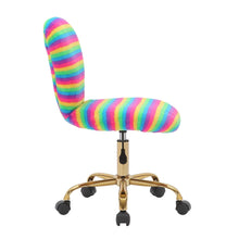 Porthos Home Esme Office Chair, Colorful Plush Fabric, Gold Metal Legs -Multi Color