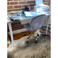 Porthos Home Evie Office Chair, Velvet Upholstery And Gold Legs