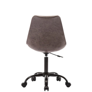 Porthos Home Fania Suede Upholstered Armless Swivel Office Chair - Brown
