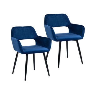 Porthos Home Giana Velvet/ Steel Dining Chairs (Set of 2)
