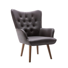 Porthos Home Hardan PU Leather Upholstered Accent Chair with Rubberwood Legs