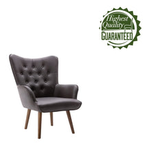 Porthos Home Hardan PU Leather Upholstered Accent Chair with Rubberwood Legs