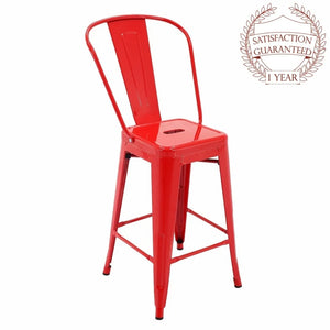 Porthos Home Indoor&Outdoor Rust-Resistant Metal Counterstool-Set of 4 - Red