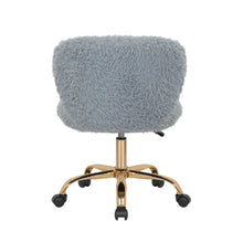Porthos Home Itzel Armless Office Chair, Plush Fabric, Gold Legs