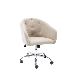 Porthos Home Kash Home Office Desk Chair, Round Back, Linen Fabric