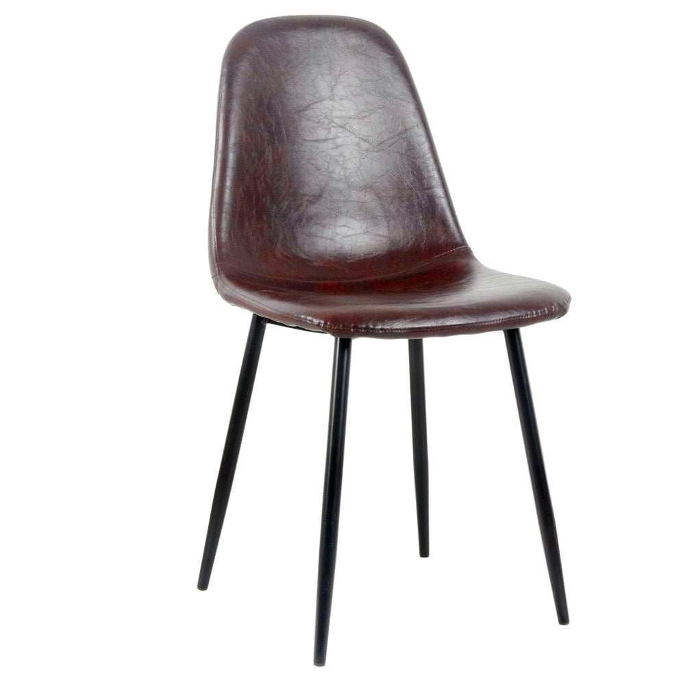 Porthos Home Larisa Faux Leather Dining Room Chair w/ Metal Legs