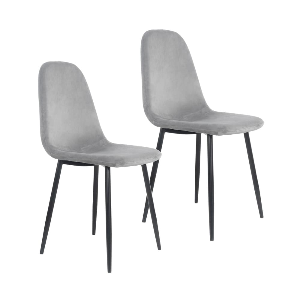 Porthos Home Larisa Armless Velvet and Metal Dining Room Chairs (Set of 2)
