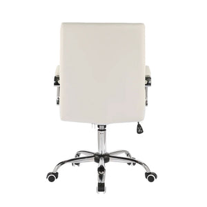 Porthos Home Luca Swivel Office Chair, PU Leather With Chrome Base