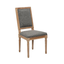 Porthos Home Mako Dining Chairs Set of 2, Rectangular Back, Linen Upholstery, Elm Wood Frame