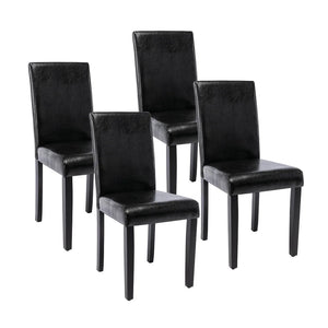 Porthos Home Nate PU Leather Upholstered Dining Chairs with Rubberwood Legs, Set of 4