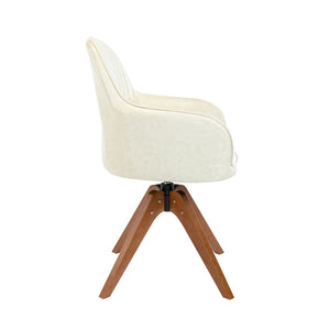 Porthos Home Oran Dining Chair, Swivel Seat in PU Leather, Beech Wood Legs