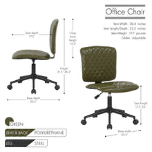 Porthos Home Orlin Swivel Office Chair, Diamond Ribbed PU Leather