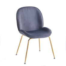 Porthos Home Otis Dining Chair, Suede Upholstery, Gold Legs, Armless