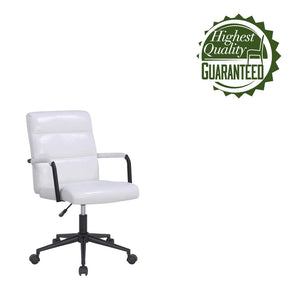 Porthos Home Pei Office Chair, Tufted PU Leather, Steel Swivel Base