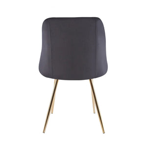 Porthos Home Pema Dining Chairs Set of 2, Velvet, Gold Chrome Legs