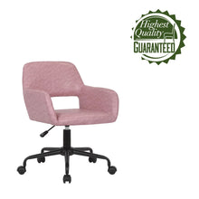 Porthos Home Pepa Swivel PU Leather Office Chair with Armrests