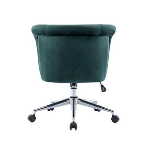 Porthos Home Quoba Tufted Velvet Office Chair, Castors and Footers Both Included - Grey