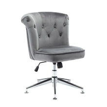 Porthos Home Quoba Tufted Velvet Office Chair, Castors and Footers Both Included - Grey