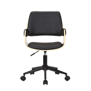 Porthos Home Rey Office Chair, PU Leather, Iron Legs, Roller Wheels
