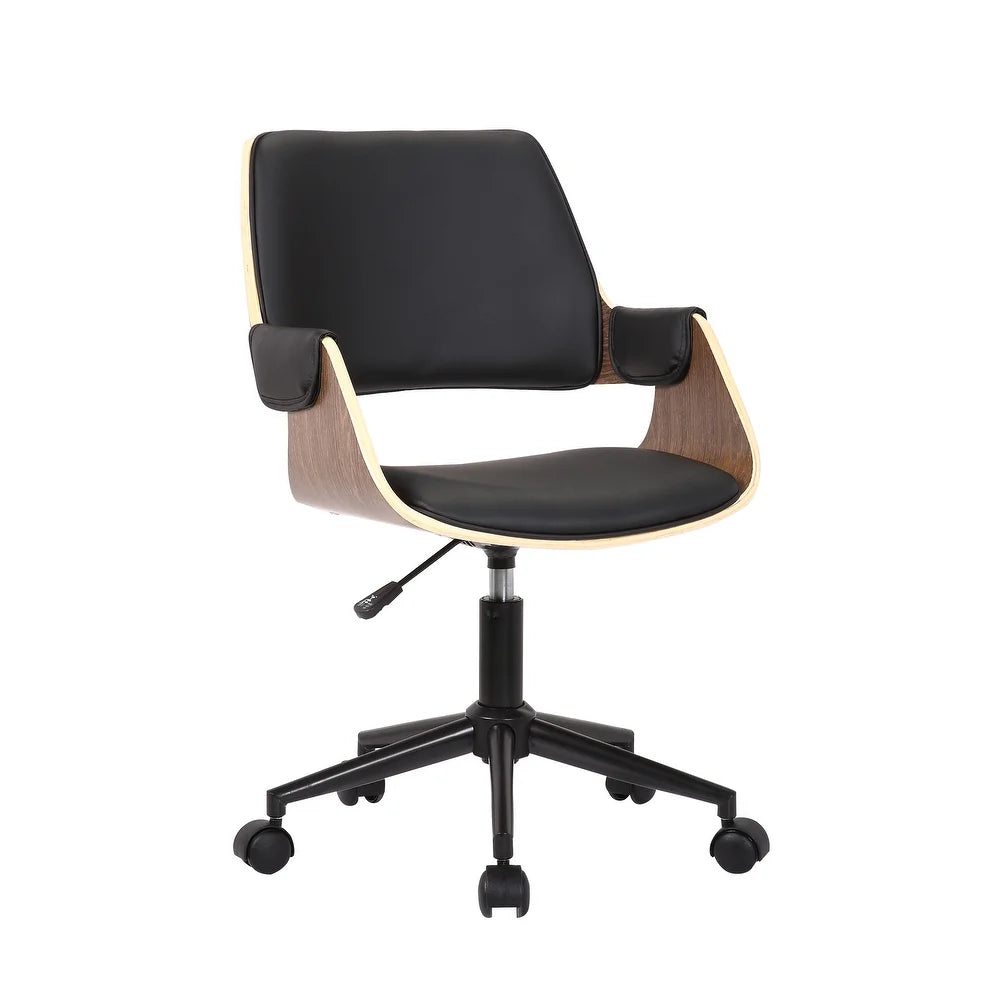Porthos Home Rey Office Chair, PU Leather, Iron Legs, Roller Wheels