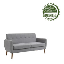 Porthos Home Rya Loveseat Small Sofa Couch, Fabric, Rubberwood