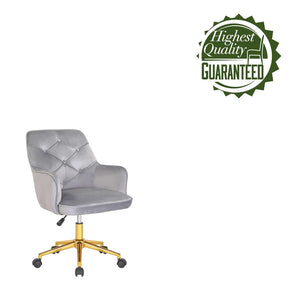 Porthos Home Talea Swivel Office Chair, Velvet Upholstery, Gold Chrome Legs