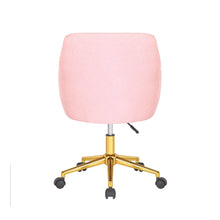 Porthos Home Tana Swivel Office Chair, Teddy Fabric, Gold Chrome Legs
