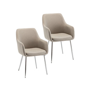 Porthos Home Timo Fabric Dining Chairs with Chrome Legs, Set of 2