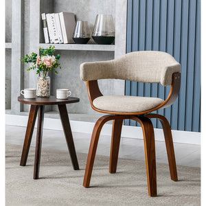 Porthos Home Wilda Swivel Dining Chair Fabric Upholstery Walnut