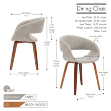 Porthos Homes Mid-century Style Dining Chair With Fabric Upholstery