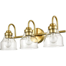 Procida Modern Brass Bathroom Light Fixture w/ Clear Glass Shade