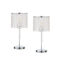 Q-Max Modern Sparkling Acrylic Crystal Beads Table Light With USB Ports (Set Of 2)