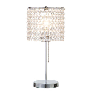 Q-Max Modern Sparkling Acrylic Crystal Beads Table Light With USB Ports (Set Of 2)