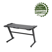 Quico Gaming Desk, Carbon Fiber Top and Z-shaped Iron Legs - Black