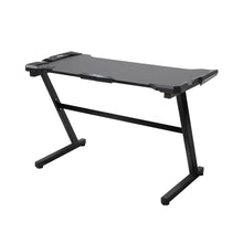 Quico Gaming Desk, Carbon Fiber Top and Z-shaped Iron Legs - Black