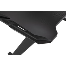 Quico Gaming Desk, Carbon Fiber Top and Z-shaped Iron Legs - Black