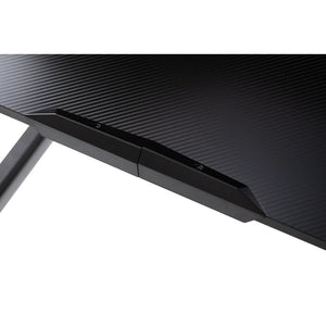 Quico Gaming Desk, Carbon Fiber Top and Z-shaped Iron Legs - Black