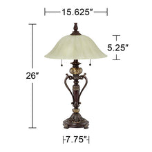 Amor Collection Glass Shade Accent Table Lamp in Bronze