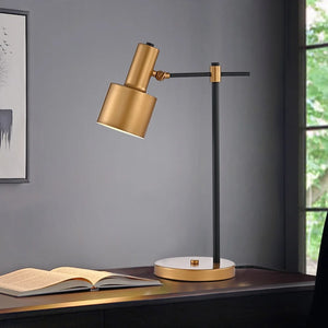 Reine Matte Black & Gold 1-Light Metal Cone Shade Desk Lamp