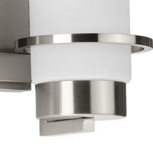 Reiss Collection Two-Light Modern Farmhouse Brushed Nickel Vanity Light - 13.75 in x 5.75 in x 7 in
