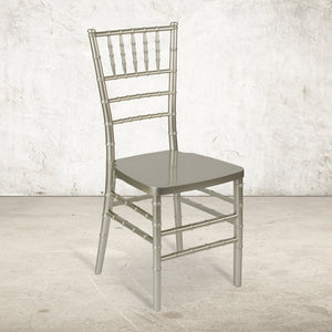Resin Stacking Chiavari Chair - Hospitality and Event Seating - Pewter